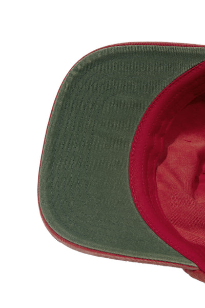 Skull face 5pannel cap (Faded Red) / THE GEEKS
