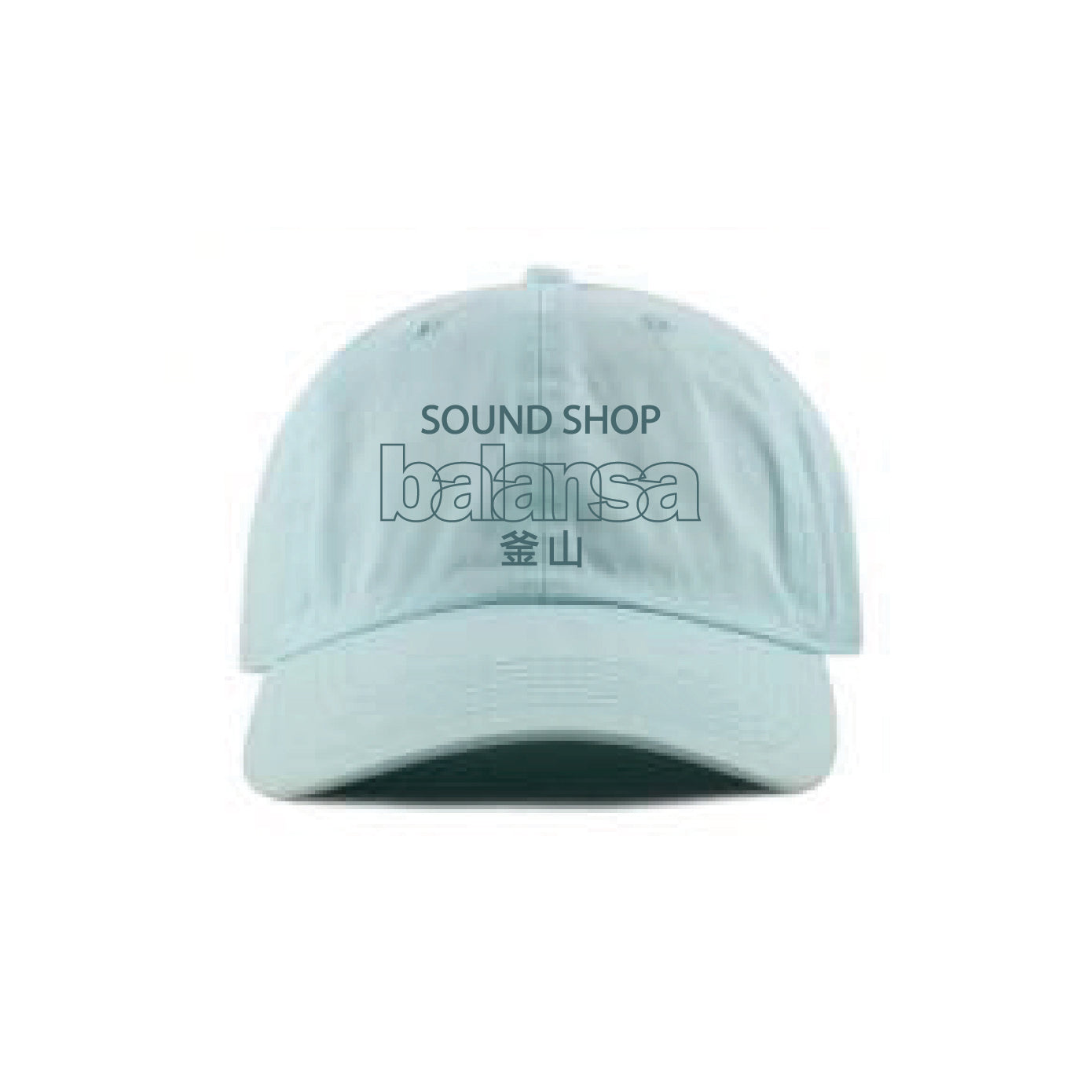 BALANSA  SSB LOGO COTTON BALL CAP  “ AQUA “  / SOUND SHOP BALANSA