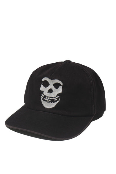 Skull face 5pannel cap (Faded black) / THE GEEKS