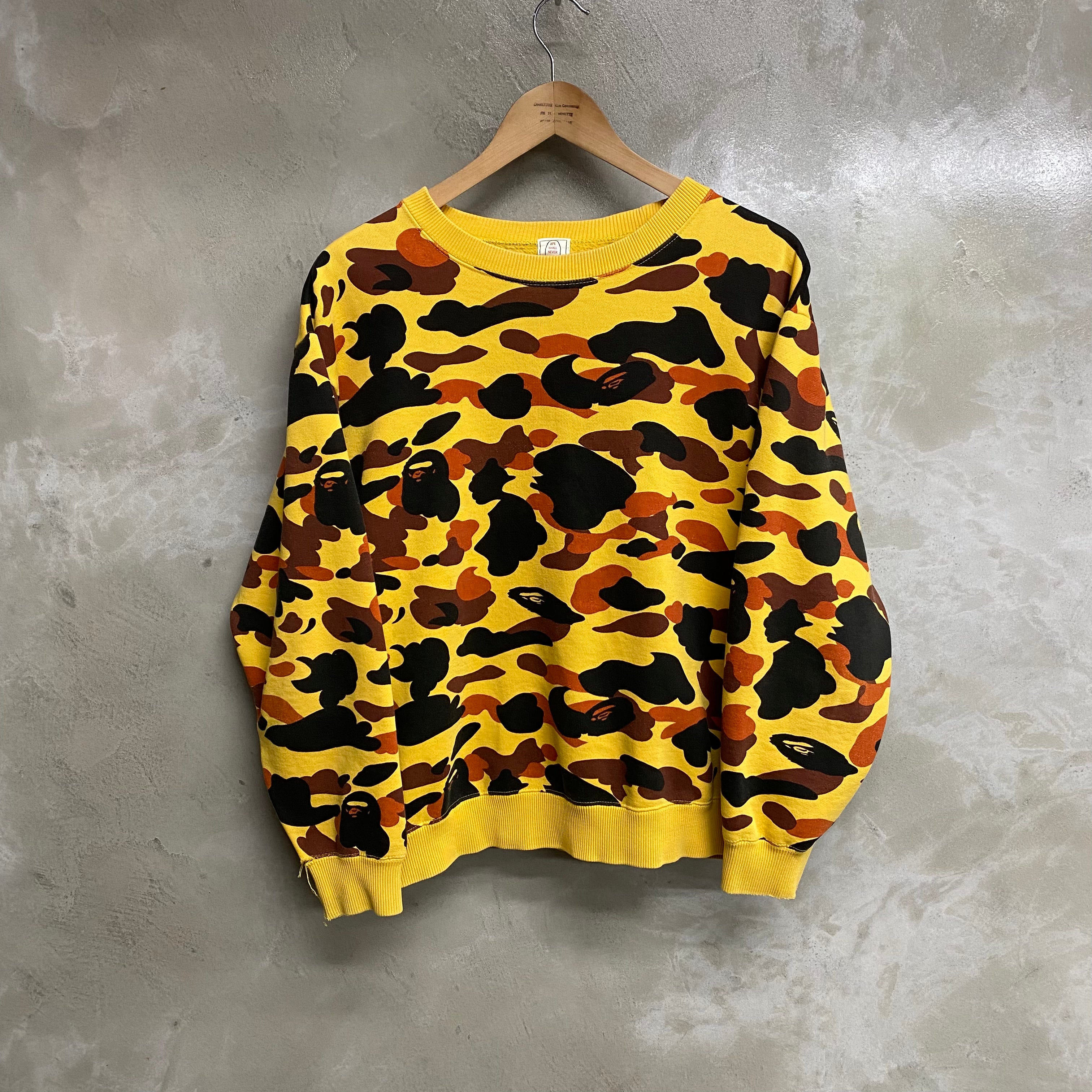 [ USED ] A BATHING APE SWEAT SHIRT ‘ 1st CAMO YELLOW ’ / STREET ARCHIVE PIECES