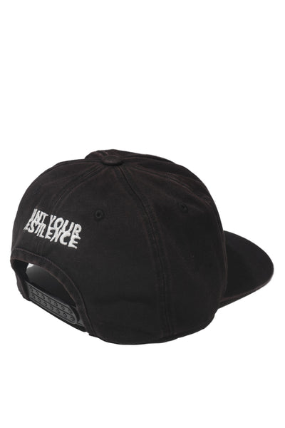 Skull face 5pannel cap (Faded black) / THE GEEKS