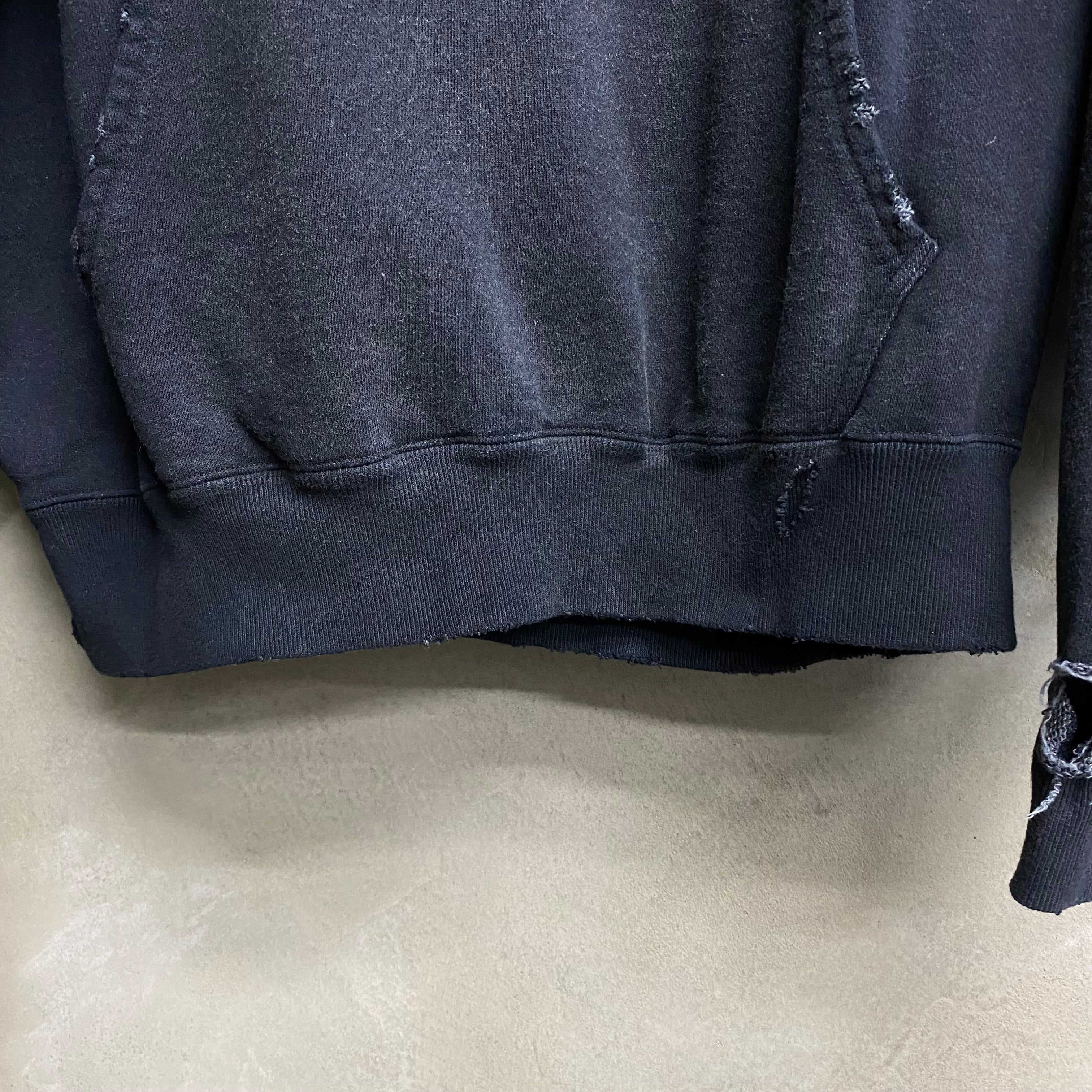 Distressed Henry Neck Hoodie / KAMIYA