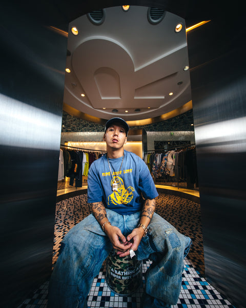 SAINT Mxxxxxx x A BATHING APE  SHORT SLEEVE T-SHIRTS ' FADE AWAY LOVE ' -COLLABORATION-/ Saint Michael