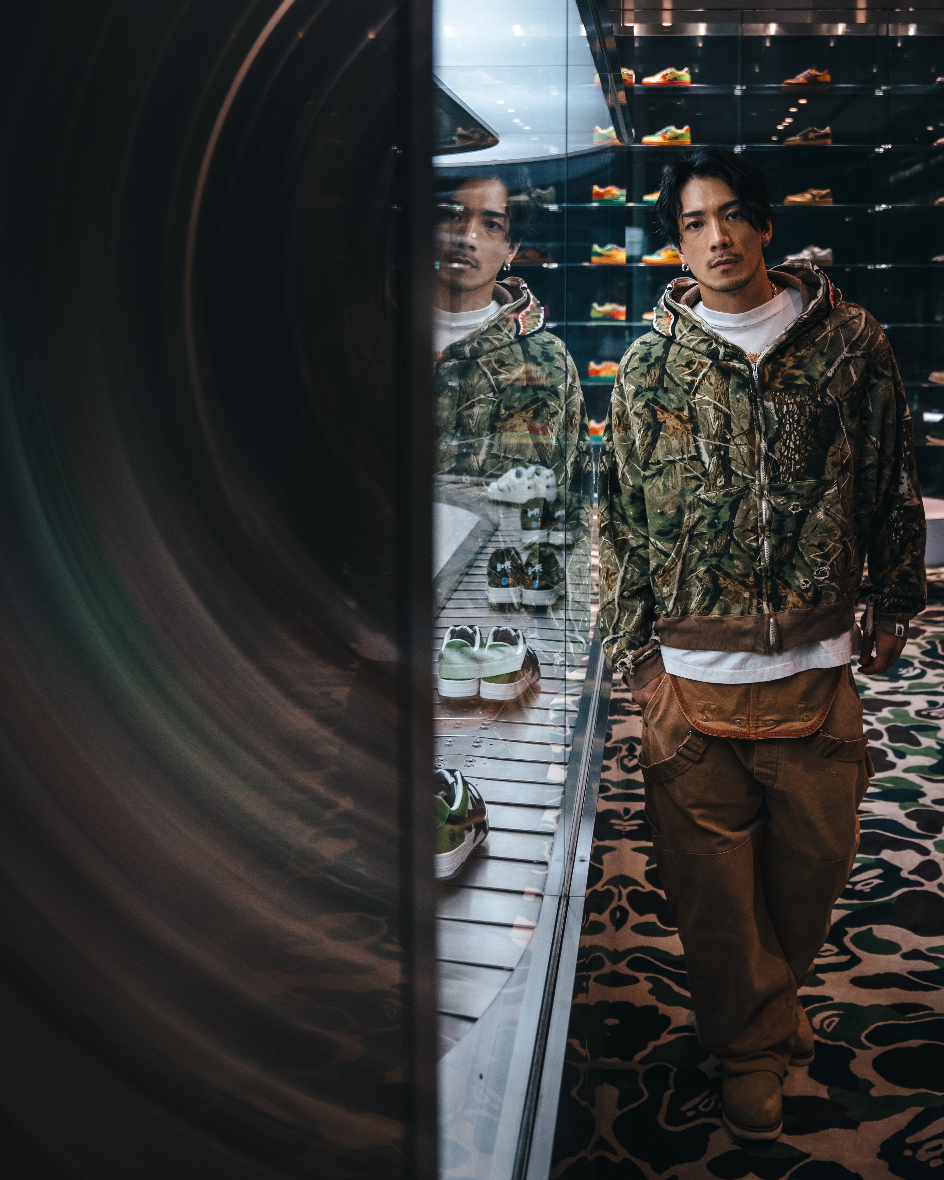 SAINT Mxxxxxx x A BATHING APE  ZIP HOODIE “ SAHARK “ -COLLABORATION-/ Saint Michael