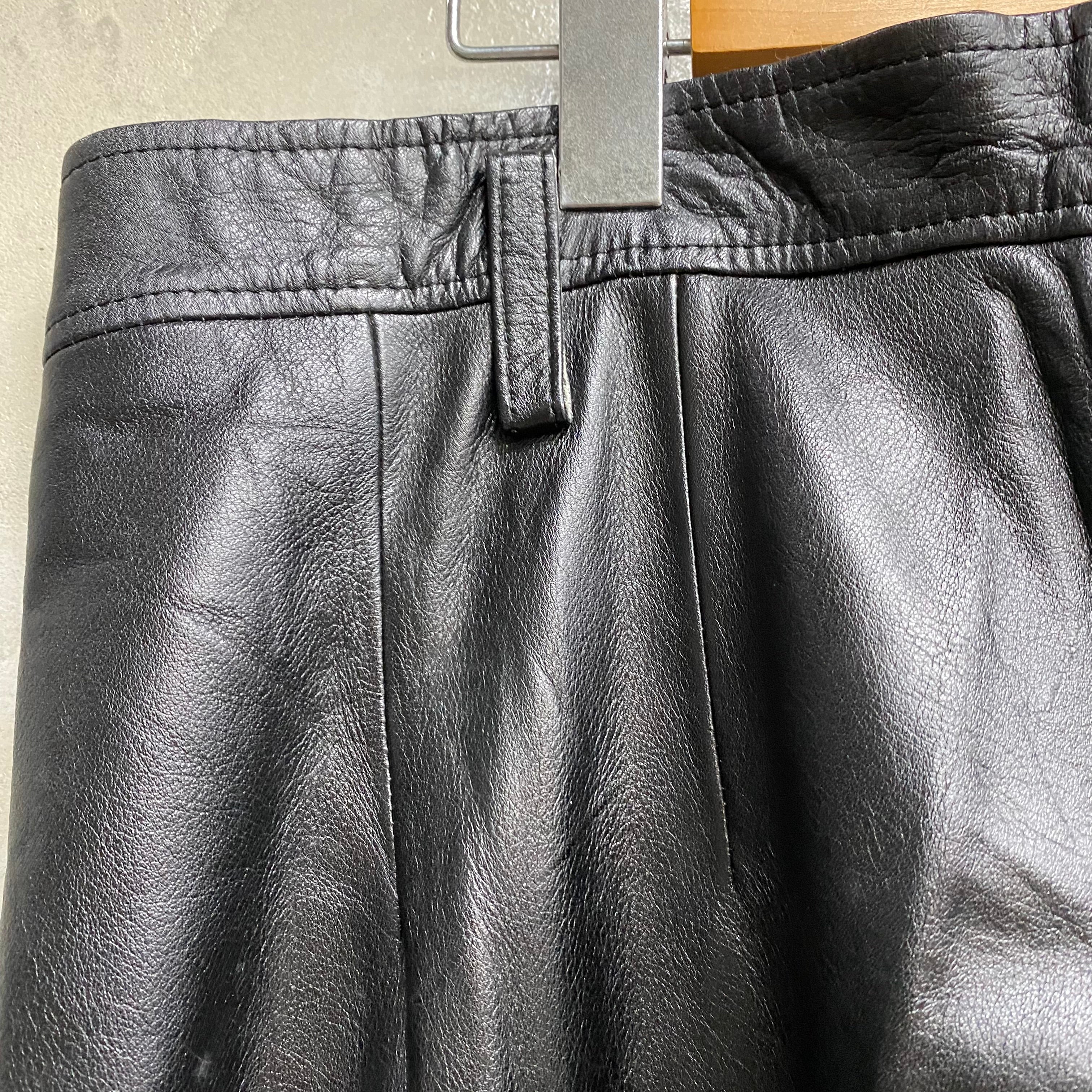 [ ONLY ONE ! ]  JAPANESE MOTORCYCLE POLICE LEATHER TROUSERS / JAPANESE MILITARY