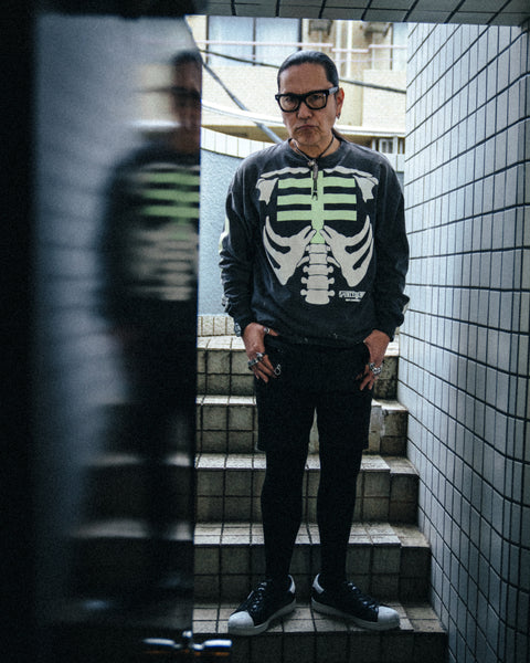 SAINT Mxxxxxx x BOUNTY HUNTER  LONG SLEEVE T-SHIRTS ' BONE ' -COLLABORATION-/ Saint Michael