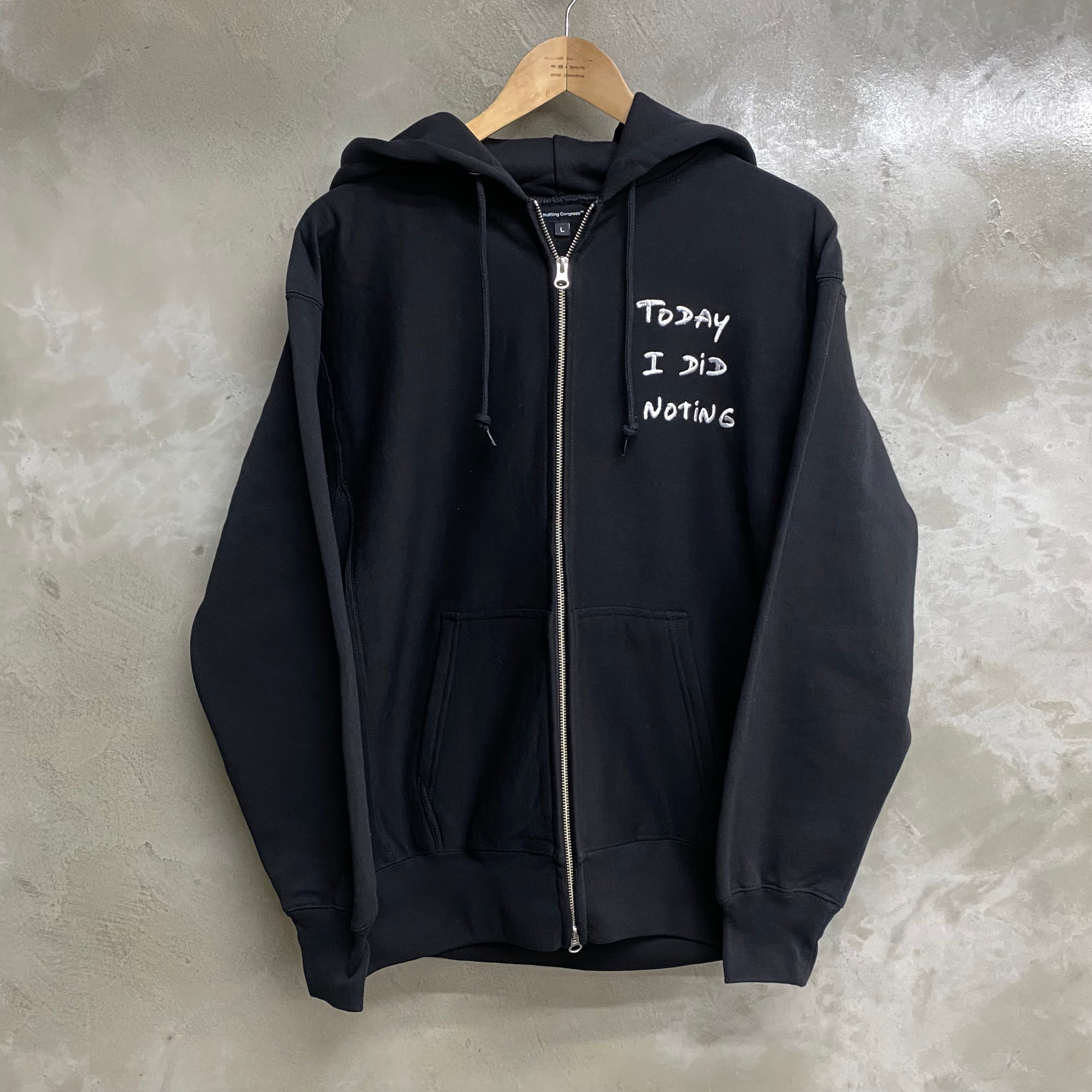 Do Nothing Congress ZIP UP HOODIE  DNC x Thomas Lelu Pull " "TODAY I DID" / Do Nothing Congress