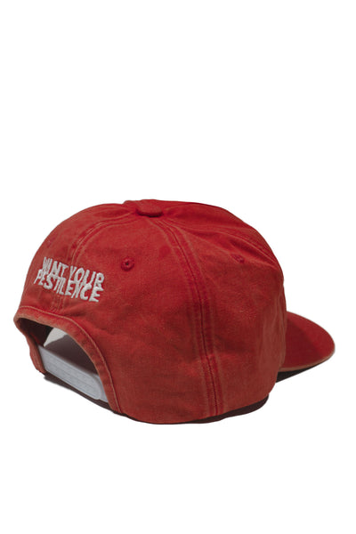 Skull face 5pannel cap (Faded Red) / THE GEEKS