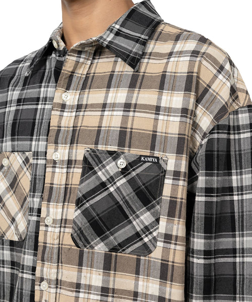 KAMIYA  Crazy Pattern Check Shirt / KAMIYA