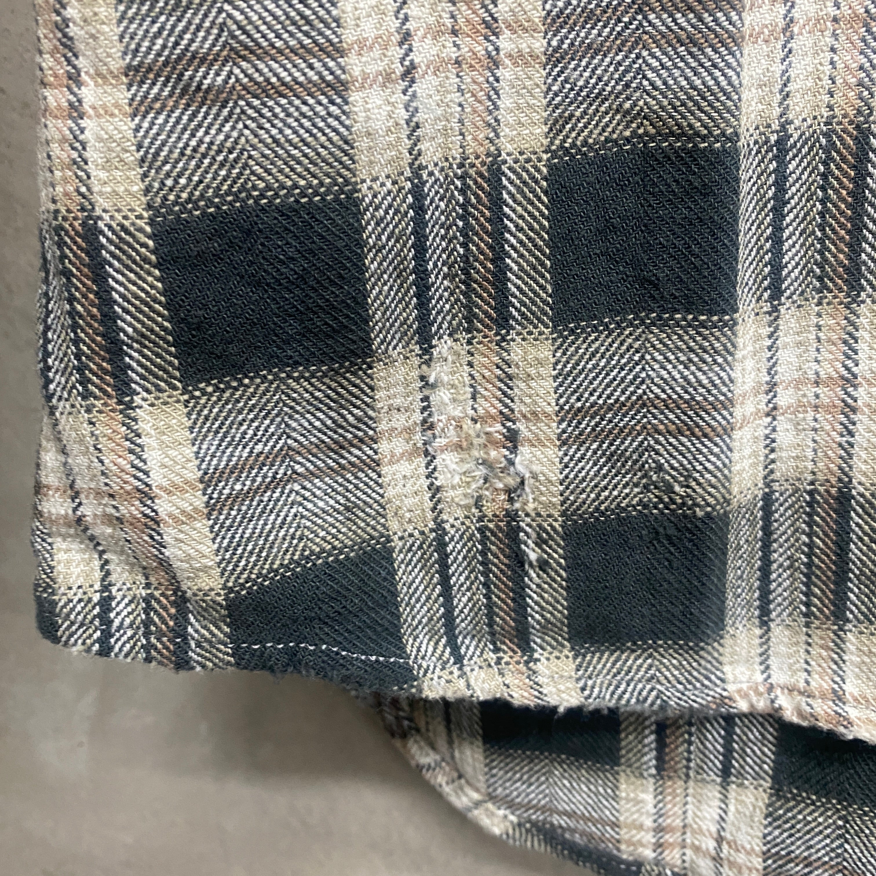 KAMIYA  Distressed Check Shirt Hoodie / KAMIYA