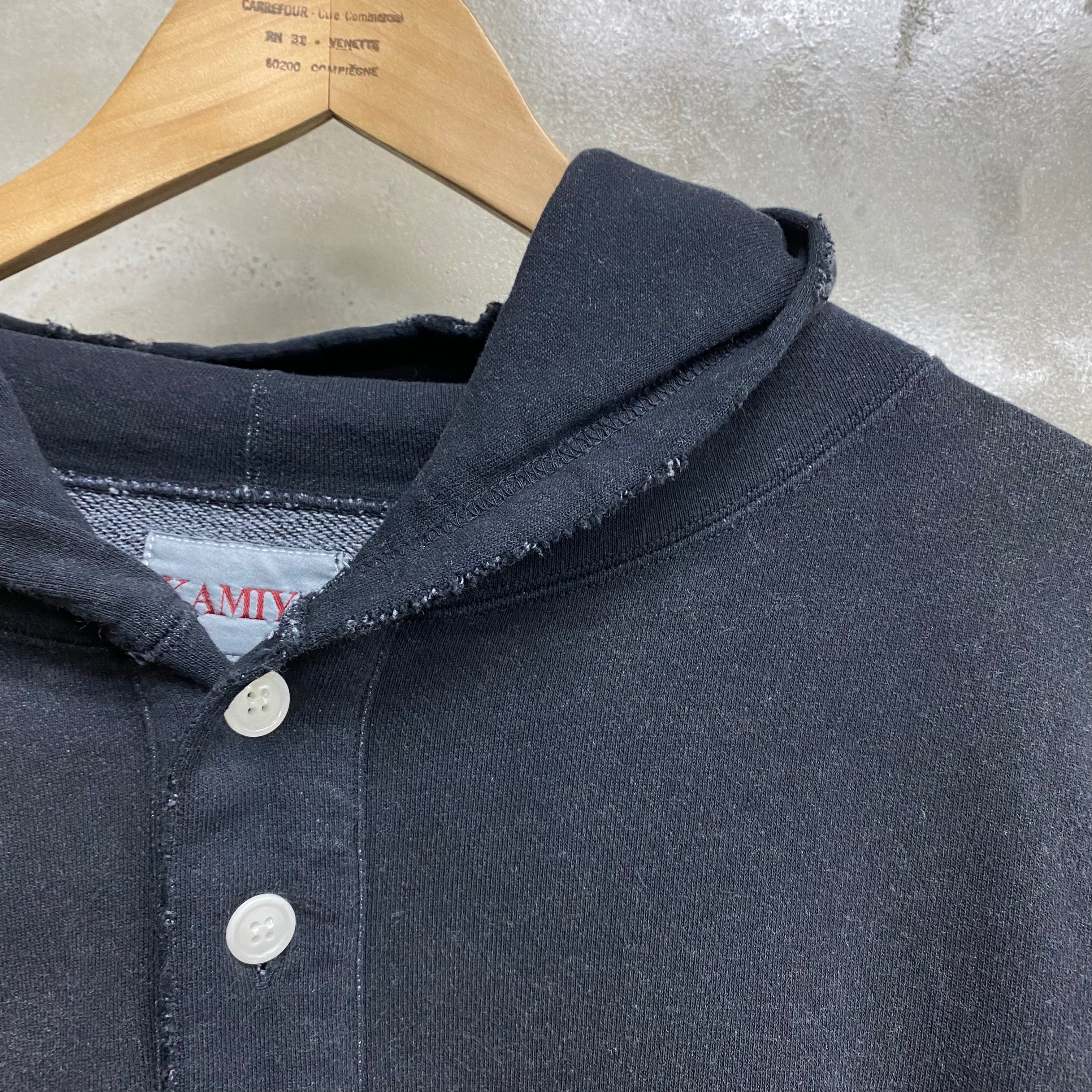 Distressed Henry Neck Hoodie / KAMIYA