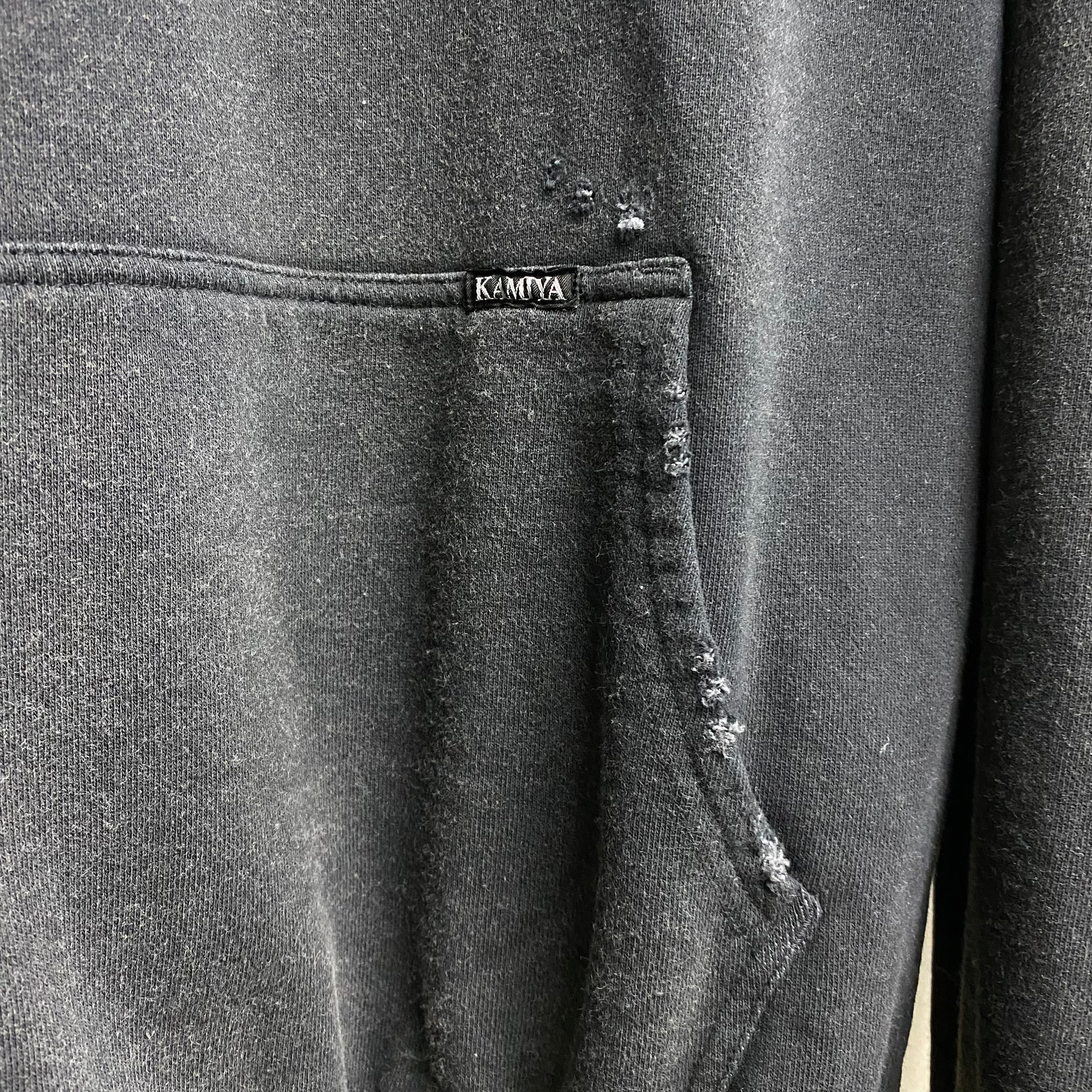 Distressed Henry Neck Hoodie / KAMIYA