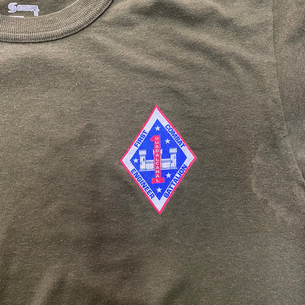 [ ONLY ONE ! ] USMC FIRST COMBAT ENGINEER BATTALION SHORT SLEEVE T-SHIRT / U.S.MILITARY