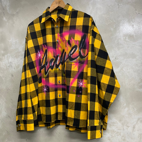 TENDER PERSON ANGEL AIRBRUSHED CHECK SHIRT / TENDER PERSON