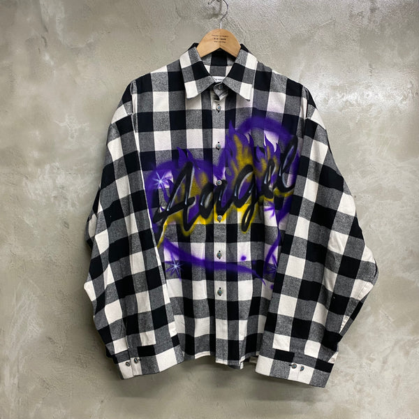 TENDER PERSON ANGEL AIRBRUSHED CHECK SHIRT / TENDER PERSON