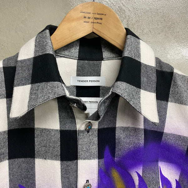 TENDER PERSON ANGEL AIRBRUSHED CHECK SHIRT / TENDER PERSON