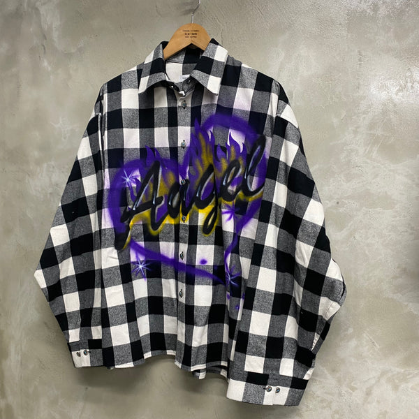 TENDER PERSON ANGEL AIRBRUSHED CHECK SHIRT / TENDER PERSON
