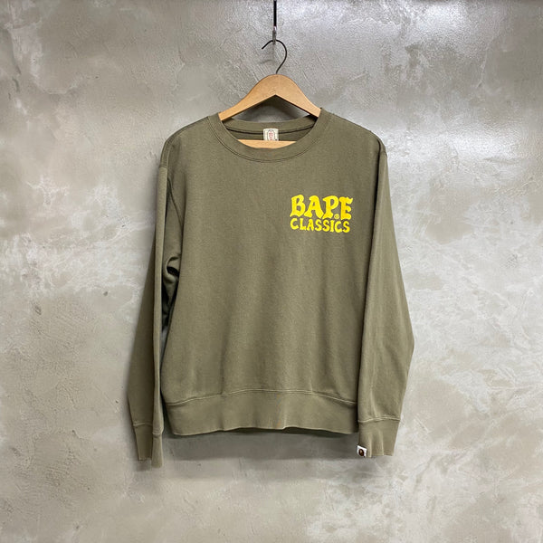 [ USED ] A BATHING APE CREW NECK SWEAT SHIRT ‘ BAPE CLASSICS ’ / USED STREET