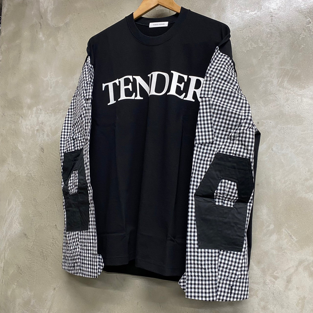 TENDER PERSON GINGHAM LONG SLEEVE T-SHIRTS / TENDER PERSON