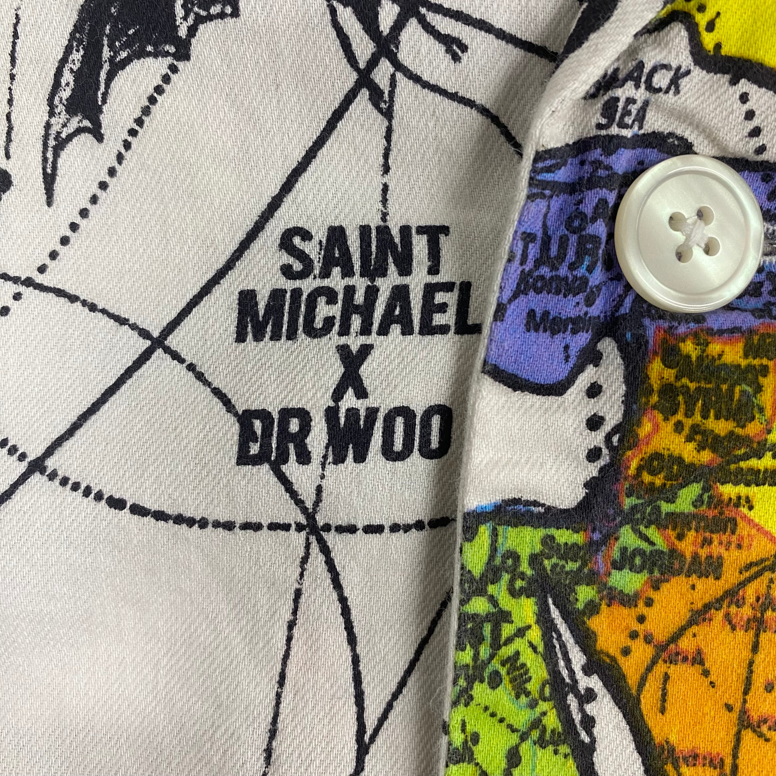 SAINT MICHAEL × DR.WOO PAJAMA SHIRT ' WORLD MAP ' / Saint Michael