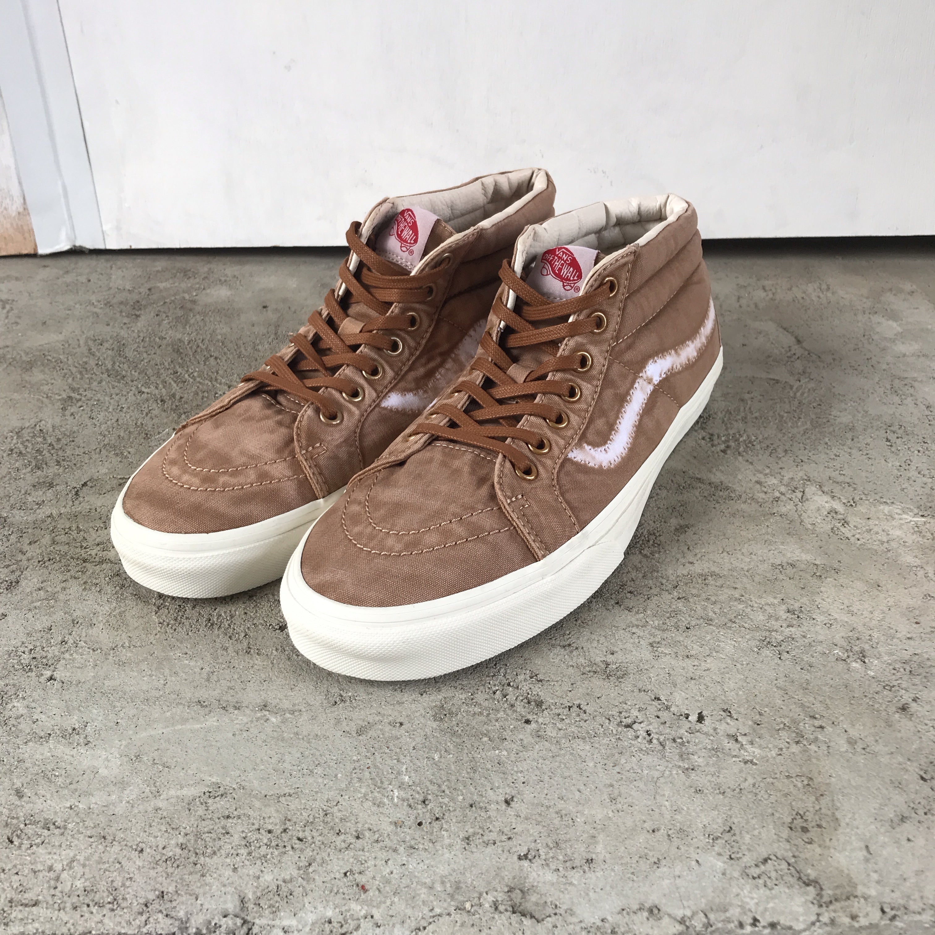 Brown Leather Vans Sk8 Hi California Leather Topánky Vans Sk8 Hi