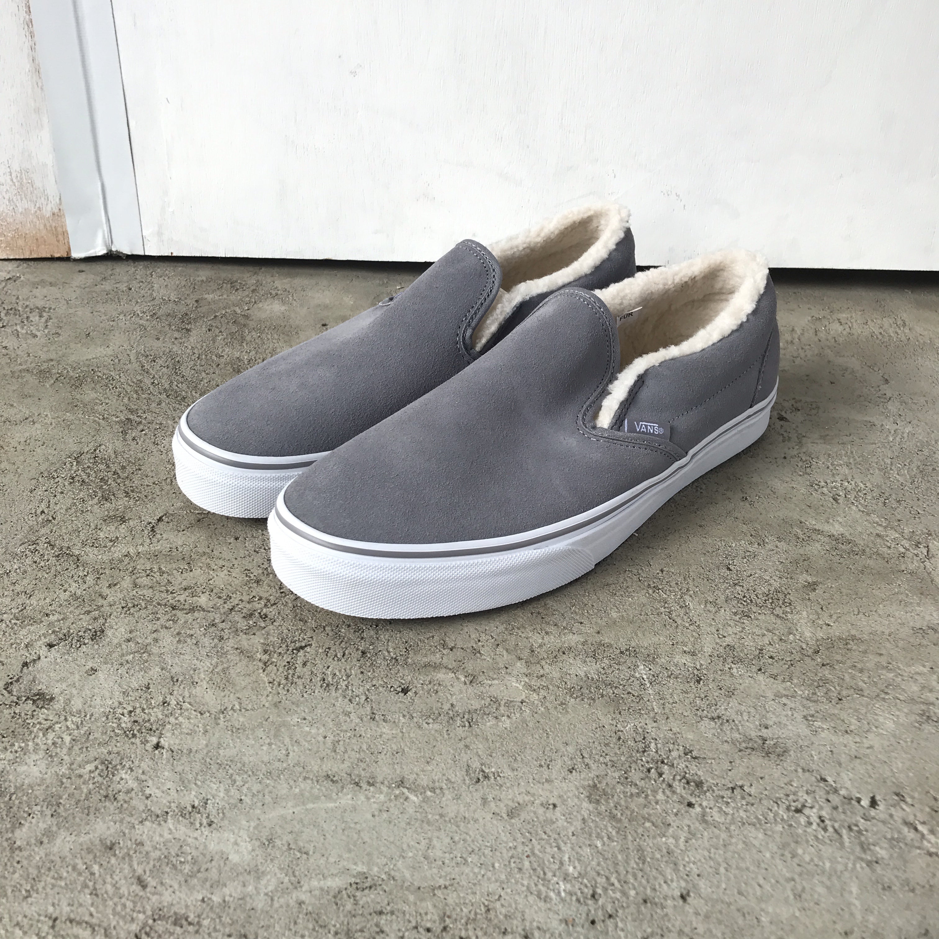 Suede vans slip on fur Clearance