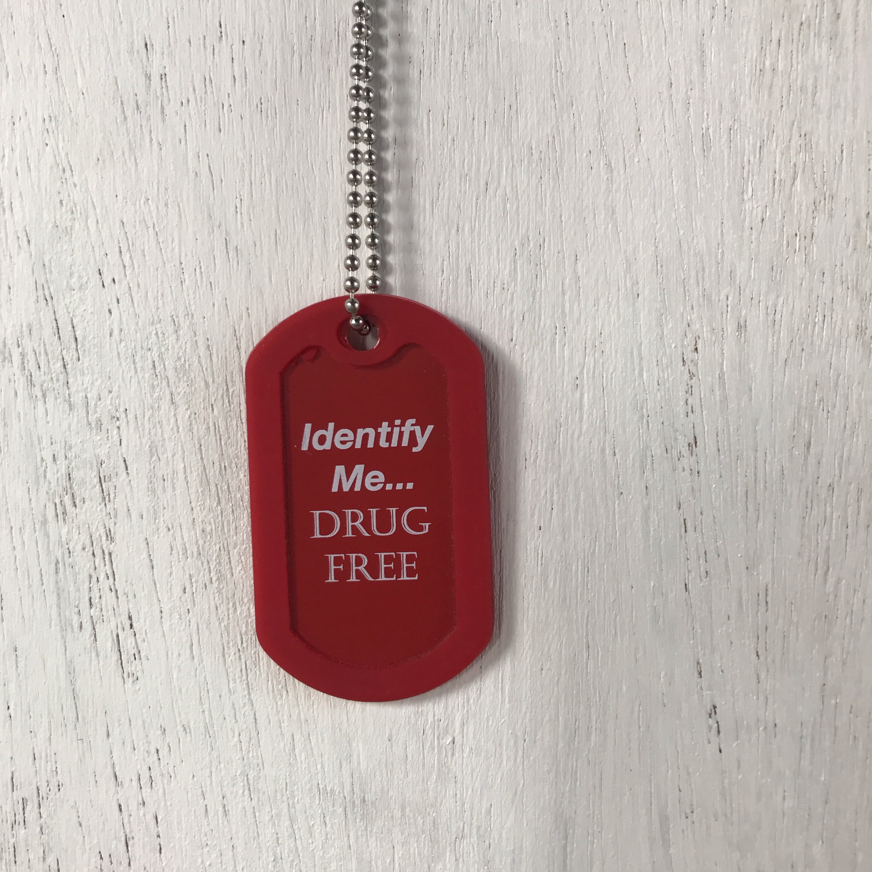 Dog tag IDENTIFY ME DRUG FREE / U.S.MILITARY