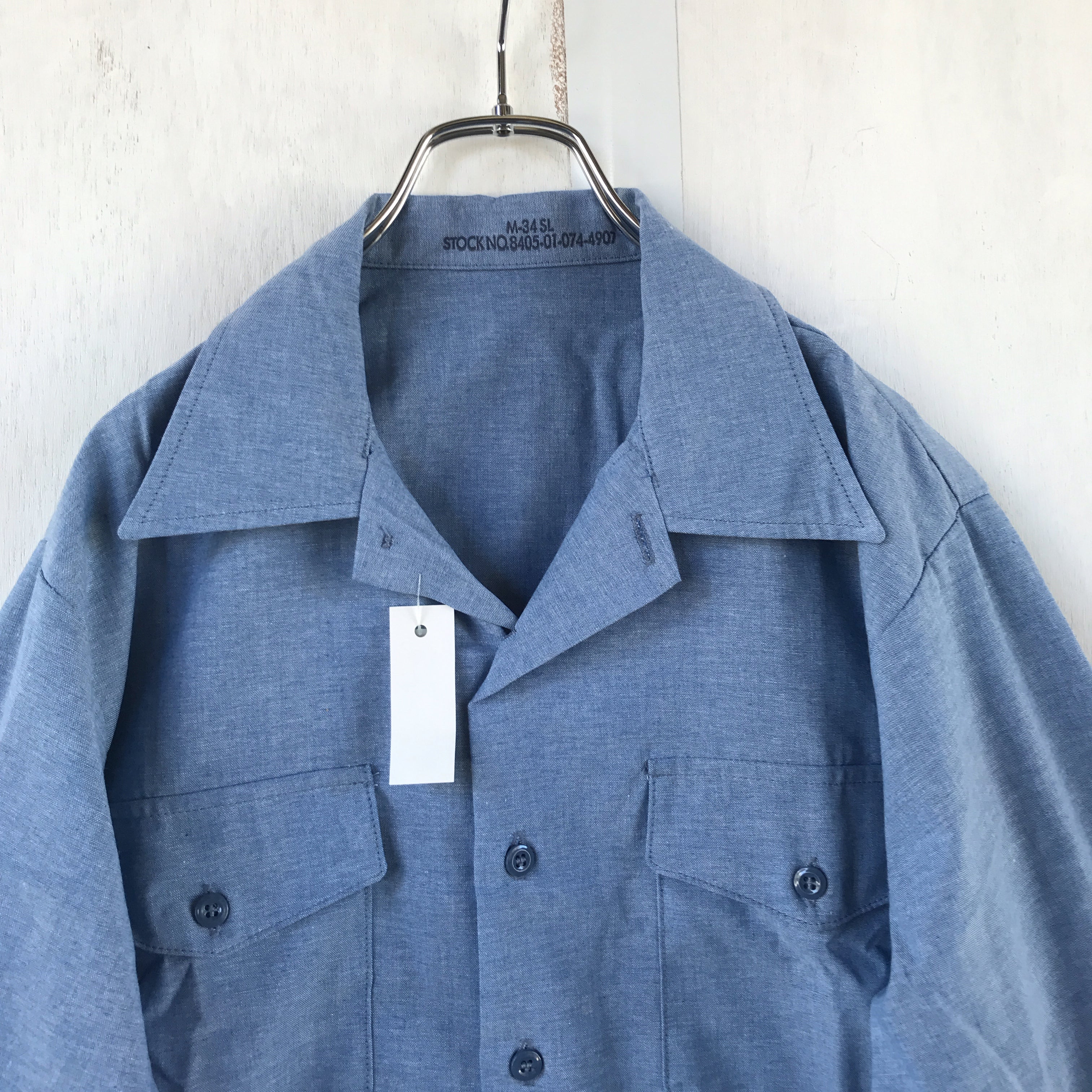 [ONLY ONE ! ] UTILITY CHAMBRAY LONG SLEEVE SHIRT /U.S. MILITARY