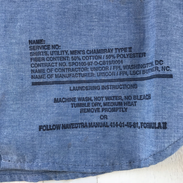 [ONLY ONE ! ] UTILITY CHAMBRAY LONG SLEEVE SHIRT /U.S. MILITARY
