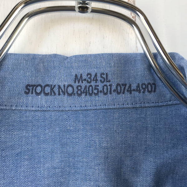 [ONLY ONE ! ] UTILITY CHAMBRAY LONG SLEEVE SHIRT /U.S. MILITARY