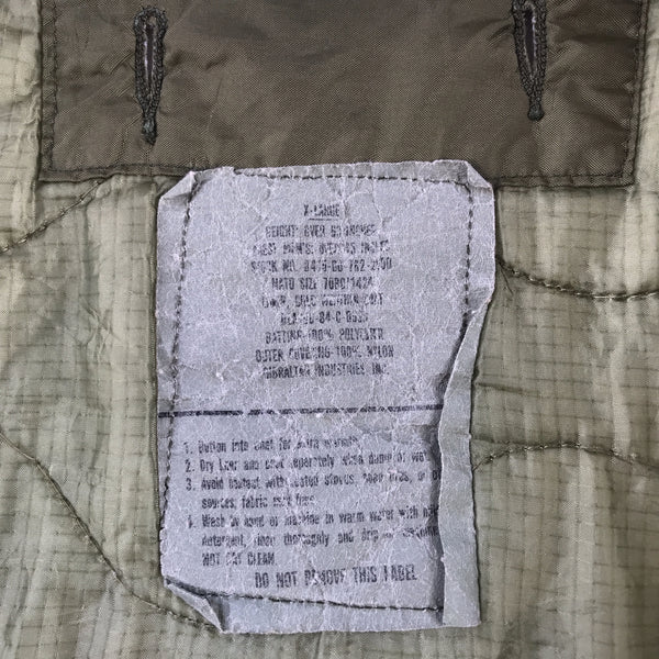 [ ONLY ONE ! ] 84's LINER, COLD WEATHER COAT, MAN'S /U.S.MILITARY