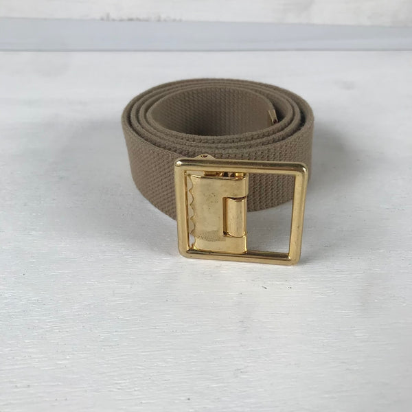 USMC KHAKI GI TROUSER BELT / U.S. MILITARY
