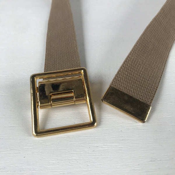 USMC KHAKI GI TROUSER BELT / U.S. MILITARY