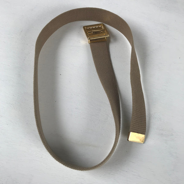 USMC KHAKI GI TROUSER BELT / U.S. MILITARY