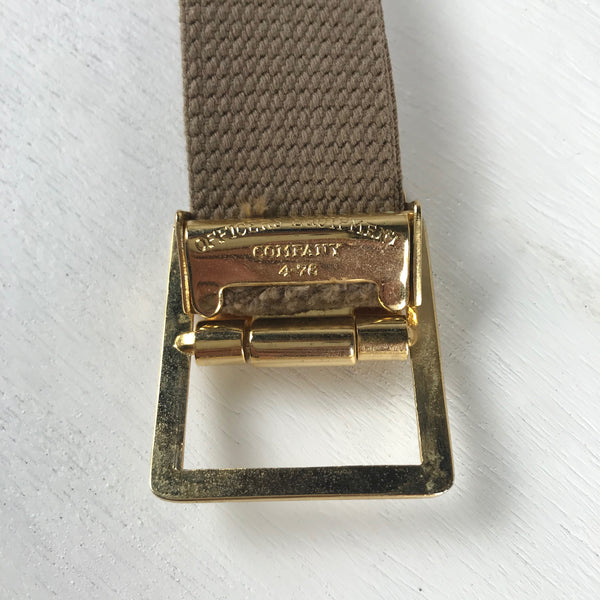 USMC KHAKI GI TROUSER BELT / U.S. MILITARY