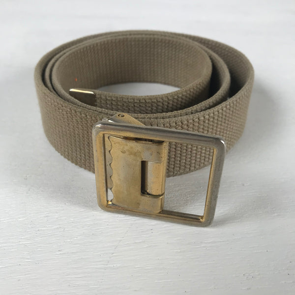 USMC KHAKI GI TROUSER BELT / U.S. MILITARY