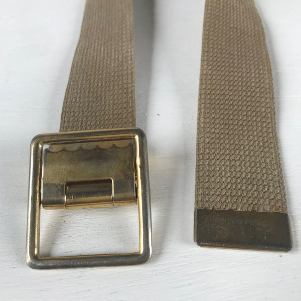 USMC KHAKI GI TROUSER BELT / U.S. MILITARY