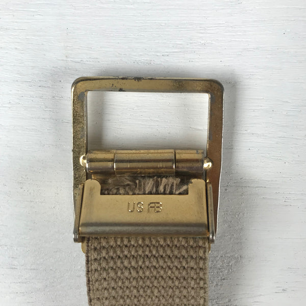 USMC KHAKI GI TROUSER BELT / U.S. MILITARY