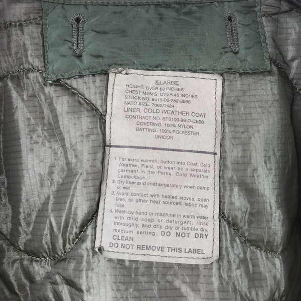 [ ONLY ONE ! ] 98’s LINER, COLD WEATHER COAT, MAN'S /U.S.MILITARY