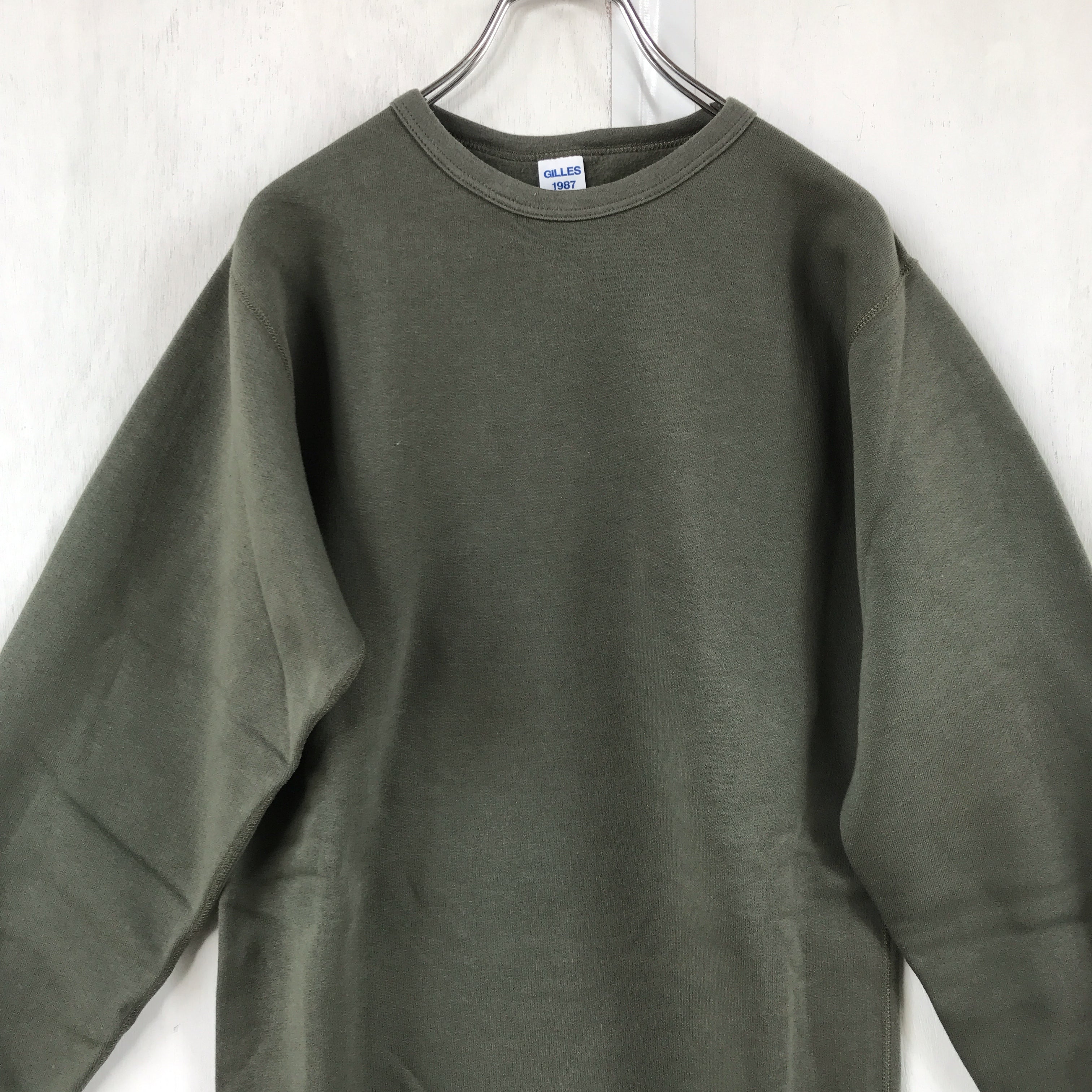 [ ONLY ONE ! ]   Gilles Solid SWEAT Shirt Olive Green /  French Army