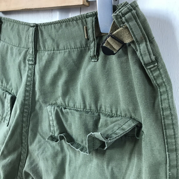 [ ONLY ONE ! ] US ARMED FORCES JUNGLE FATIGUE TROUSERS CUT OFF / U.S.ARMY
