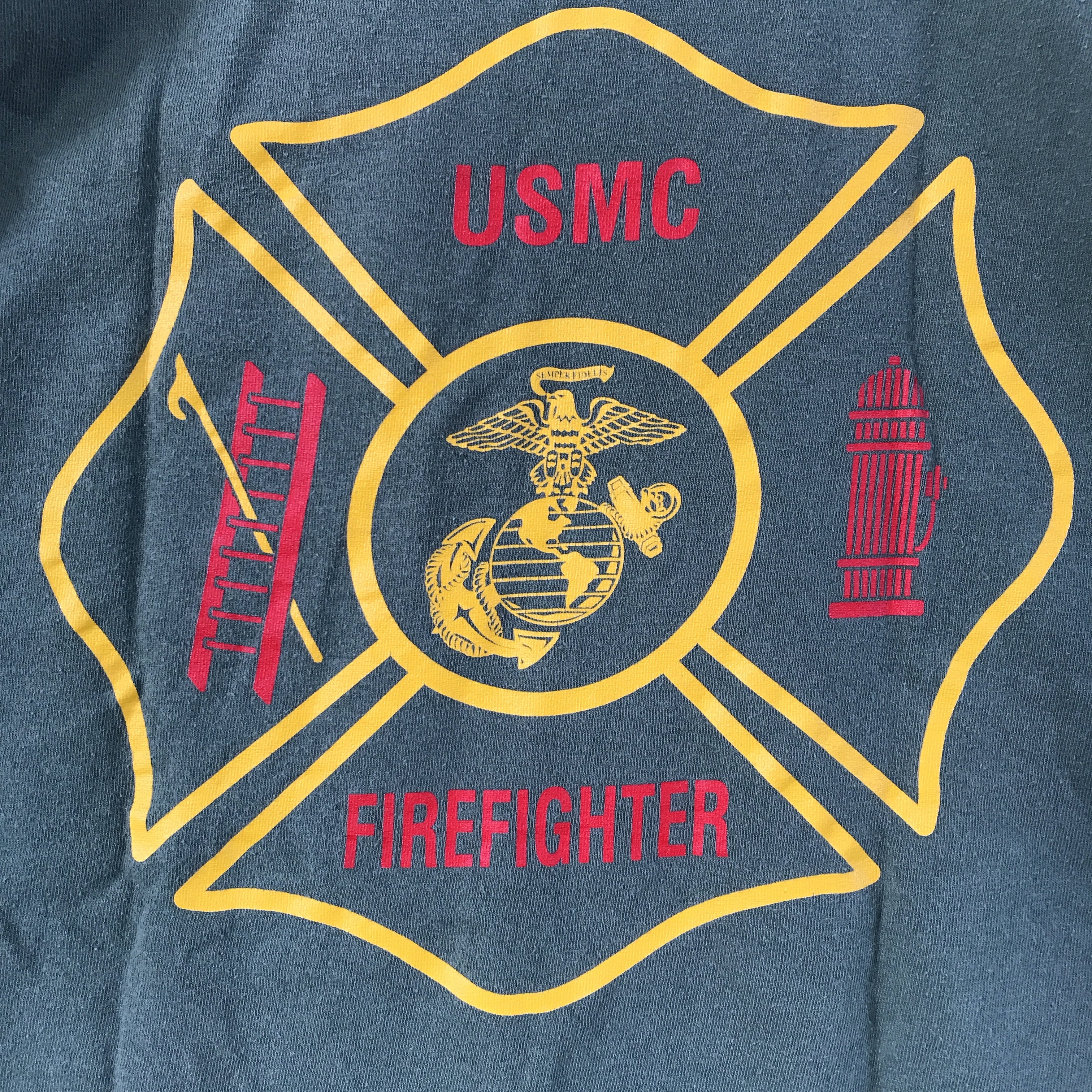 [ ONLY ONE ! ]USMC  FIRE ACADEMY NO SLEEVE T-SHIRT / U.S.MILITARY